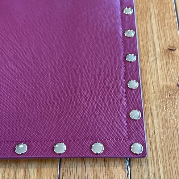 White House Black Market Port Wine Floral 
Studded Clutch Purse Bag Wristlet - Picture 4 of 7